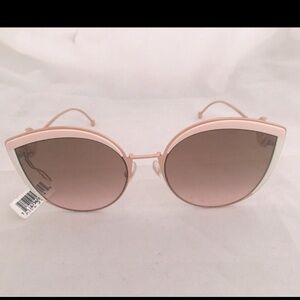 Rose Gold pink/brown gradient slight cat eye sunnies 58*21*140mm
